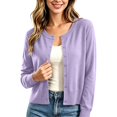 thumbnail image 1 of Arlun Casual Basic Cardigan for Women Crew Neck Long Sleeve Button up Sweater Tops Soft Breathable Lightweight Cozy Fall Winter Solid Color Knitted Cardigans, 1 of 4