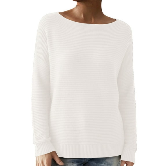 Arlun,Casual Long Sleeve Tshirts for Women 2025 Ribbed Knit Crewneck Loose Fit Comfortable Soft Basic Tee Shirts Plus Size Color Pure Tops for Autumn Winter White XL