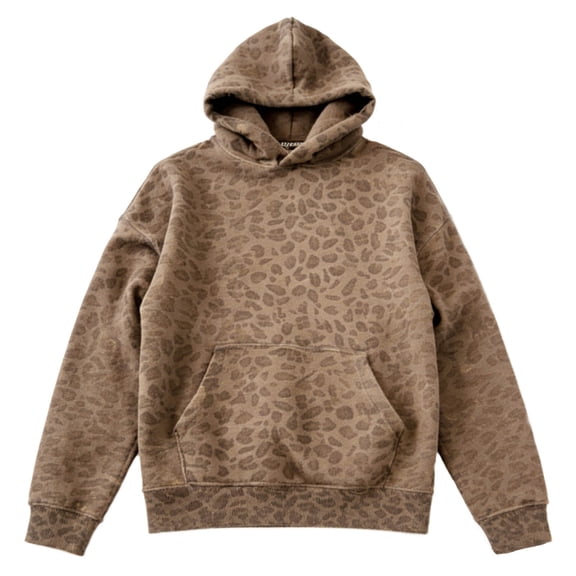 Arlun Cheetah Print Hoodies Y2k Leopard Printed Oversized Drop Shoulder Long Sleeve Hooded Sweatshirts Vintage Streetwear Loose Fit Comfortable Stylish Pullover Tops Coffee M