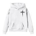 thumbnail image 1 of Arlun Christian Hoodies For Girls Christian Cross Graphic Hooded Sweatshirts Long Sleeve Baggy Soft Comfortable Pullover Tops With Pockets White 13-14 Years, 1 of 4