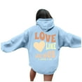 thumbnail image 1 of Arlun Christian Hoodies for Women Bible Verse Jesus Loves You Graphic Letter Printed Oversized Y2k Long Sleeve Hooded Drawstring Sweatshirts with Pockets Light Blue2 S, 1 of 6