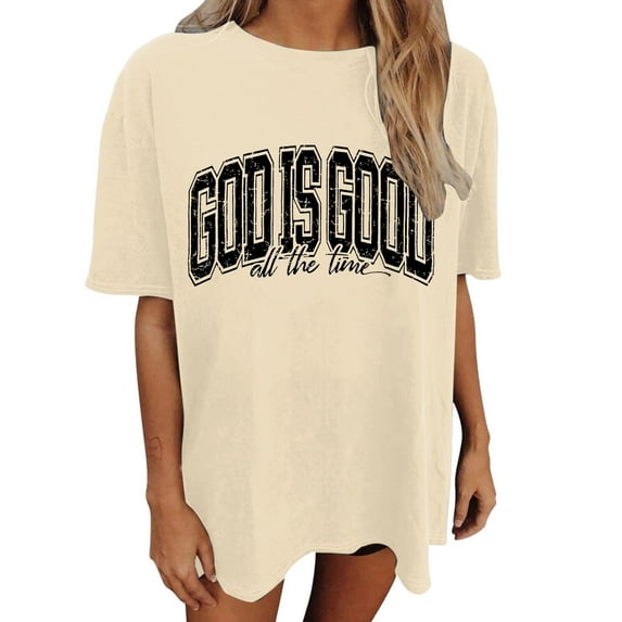 Arlun Christian T Shirts for Women God Is Good All the Time Letter ...