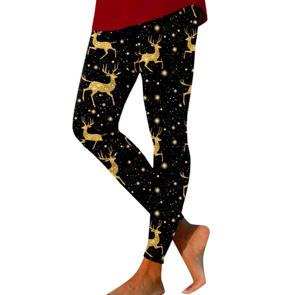 Arlun Christmas Leggings for Women High Waist Stretchy Christmas Graphic Print Workout Leggings Soft Lightweight Comfortable Casual Tight Pants Xmas Themed Leggings Black3 XXL