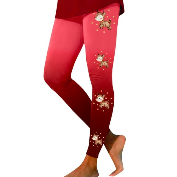 Arlun Christmas Leggings for Women High Waist Stretchy Christmas Graphic Print Workout Leggings Soft Lightweight Comfortable Casual Tight Pants Xmas Themed Leggings Red2 XL