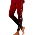 thumbnail image 1 of Arlun Christmas Leggings for Women High Waist Stretchy Christmas Graphic Print Workout Leggings Soft Lightweight Comfortable Casual Tight Pants Xmas Themed Leggings Wine6 S, 1 of 5