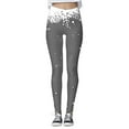 thumbnail image 1 of Arlun Christmas Workout Leggings for Women Snowman Snowflake Full Printed High Waisted Casual Leggings Workout Gym Sports Soft Comfort Stretch Yoga Pants Grey3 XXL, 1 of 5
