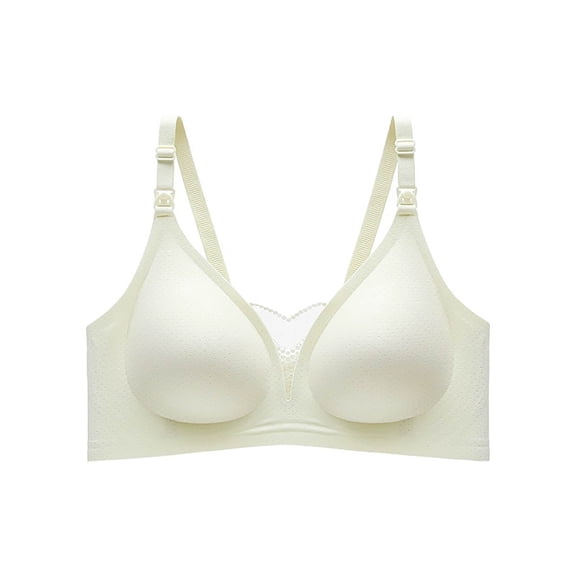 Arlun,Comfort Breathable Nursing Bras No Underwire Push up Bra Oversized Mesh Lace V Thin Cup Seamless Smooth Soft Lightweight Bras Soft Support Full Coverage Bra Yellow M