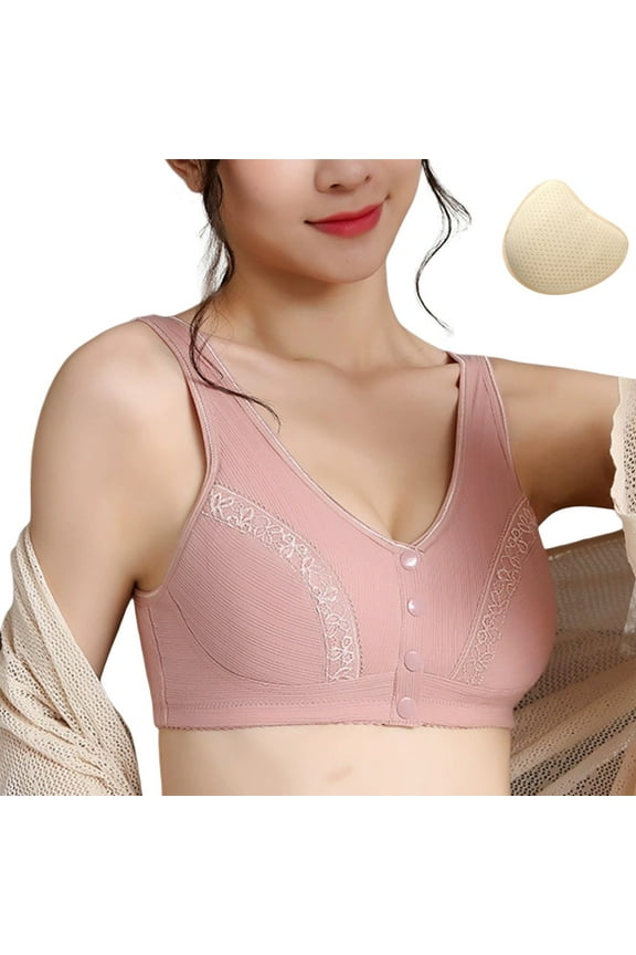 ,Comfortable Wireless Prosthesis(Left) Bras for Post Support Front Closure Design Soft Comfy Ideal for Everyday Wear Versatile and Stylish Option for Women Pink 44