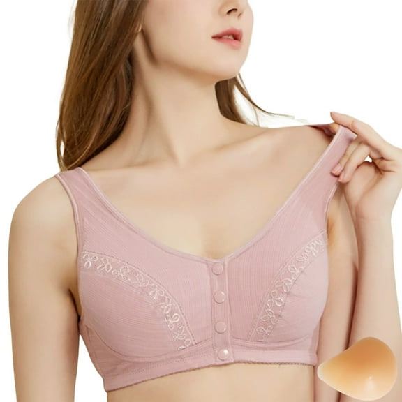 Arlun,Comfy Women's Post Bra for Silicone Prosthesis(Left) Front Closure Design No Underwire Full Coverage Supportive and Versatile for Everyday Wear Pink 36