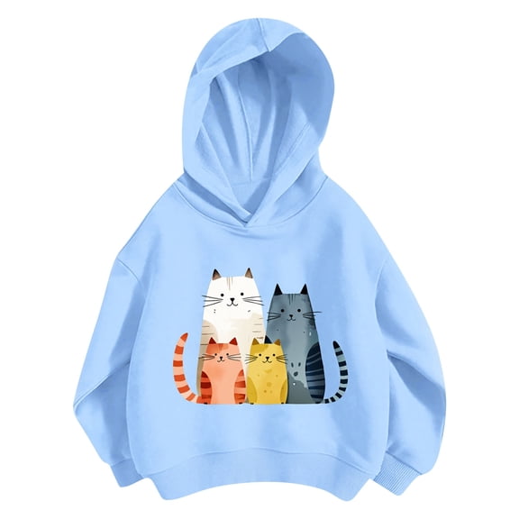 Arlun Cute Cat Graphic Hoodies for Girls Oversized Long Sleeve Hooded Sweatshirts 2026 Back to School Clothes Fall Winter Lightweight Soft Baggy Comfy Pullover Tops 110