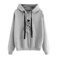 thumbnail image 1 of Arlun Cute Graphic Hoodies for Women Drawstring Long Sleeve Pullover Hooded Sweatshirts Womens Casual Drop Shoulder Relaxed Fit Comfort Sports Fall Winter Tops Grey L, 1 of 4