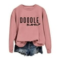 thumbnail image 1 of Arlun Doodle Mom Crewneck Sweatshirts Goldendoodle Mama Pullovers Funny Letter Printed Dog Mom Tops Womens Loose Comfort Casual Golden Doodle Owner Pullover Tops Pink XXL, 1 of 2