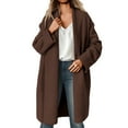 thumbnail image 1 of Arlun Elegant Long Cardigan Sweaters for Women European Style Open Front Oversized Slouchy Knit Fall Trendy Cardigans Coat Solid Color Lapel Long Sleeve Loose Outwear 2025 Brown M, 1 of 7