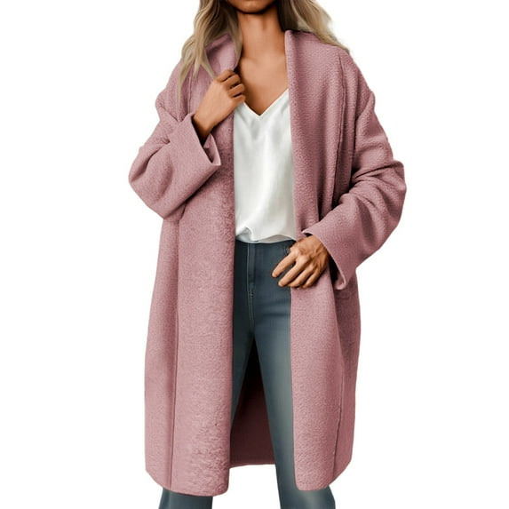 Arlun Elegant Long Cardigan Sweaters for Women European Style Open Front Oversized Slouchy Knit Fall Trendy Cardigans Coat Solid Color Lapel Long Sleeve Loose Outwear 2025 Red L