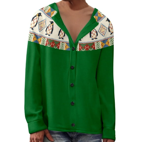 Arlun Fair Isle Cardigan Sweaters for Women Open Front Button down Vintage Sweater Coats Long Sleeve V-Neck Oversized Soft Comfortable Loose Fit Trendy Fall Outwear Outfits Green S