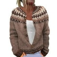 thumbnail image 1 of Arlun Fair Isle Sweater Cardigans for Women 2025 Winter Ethnic Vintage Argyle Button down Knit Outwear Colorful Boho Icelandic Long Sleeve Loose Winter Warm Jumpers Coat Khaki XXL, 1 of 4
