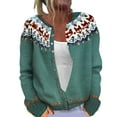thumbnail image 1 of Arlun Fair Isle Sweater Cardigans for Women 2025 Winter Ethnic Vintage Argyle Button down Knit Outwear Colorful Boho Icelandic Long Sleeve Loose Winter Warm Jumpers Coat Dark Green XL, 1 of 4