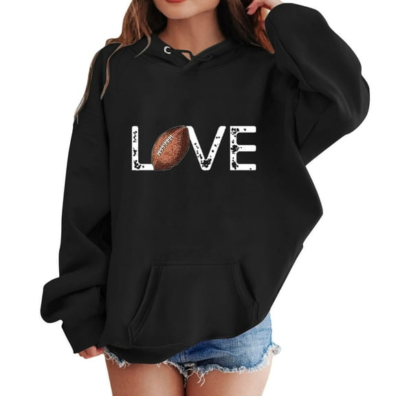 Arlun Fashion Heart Graphic Hoodies for Teen Girls Soft Comfy Long Sleeve Cute Sweatshirts Kids Casual Baggy Drawstring Long Sleeve Fall Winter Hooded Pullover Tops Black2 9-10Years
