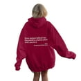 thumbnail image 1 of Arlun Fashion Letter Printed Hoodies for Women Loose Comfortable Long Sleeve Pullover Sweatshirt Casual Drawstring Preppy Hooded Tops with Pockets for Teen Girls Red S, 1 of 5