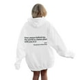 thumbnail image 1 of Arlun Fashion Letter Printed Hoodies for Women Loose Comfortable Long Sleeve Pullover Sweatshirt Casual Drawstring Preppy Hooded Tops with Pockets for Teen Girls White XL, 1 of 5