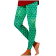 thumbnail image 1 of Arlun Fish Scale Printed Leggings for Women Elastic Waisted Slim Fit Full Length Yoga Gym Pants 2026 Summer Beach Holiday Vacation Comfortable Casual Leggings Green M, 1 of 5