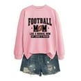 thumbnail image 1 of Arlun Football Mom Sweatshirts Cute Football Graphic Letter Printed Crewneck Pullovers Tops Funny Mama Game Day Life Comfortable Soft Long Sleeve Hoodless Sweatshirt Pink XXL, 1 of 3