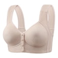 thumbnail image 1 of Arlun,Front Button Closure Bras for Older Women Senior Wireless Front Snap Lightly Bras 2025 Full Coverage Thin Cups Breathable Push up Bras No Underwire Tank Top Style Bra Light Gray 40, 1 of 1