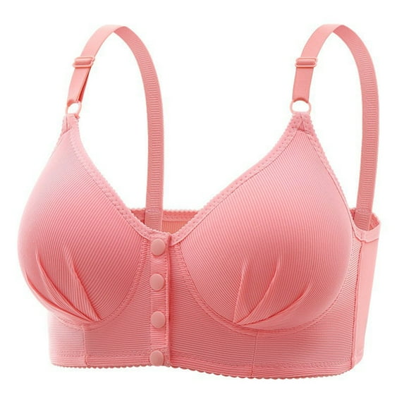 Arlun,Front Closure Bras for Women Plus Size Push up Wireless Bra Moderate Support Wire-Free Full Coverage Bralettes Casual Adjustable Breathable Everyday Bras Hot Pink XXL