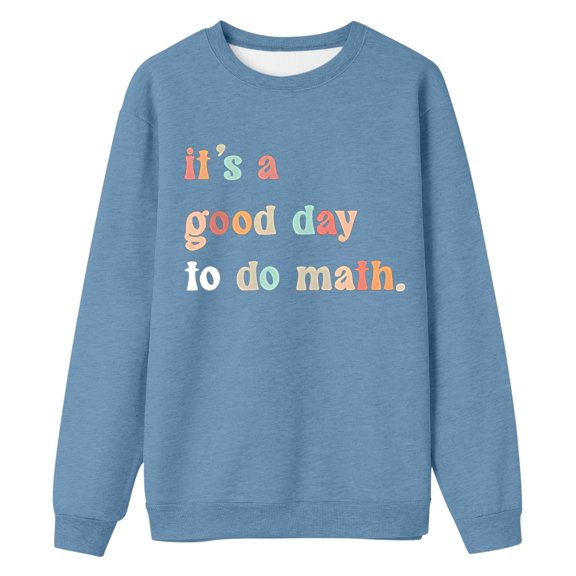 Arlun Funny Letter Printed Sweatshirts For Women Long Sleeve Crew Neck Cute Graphic Pullover Tops Loose Fit Comfortable Hoodless Sweatshirts For Book Lover Gift Navy S