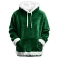 thumbnail image 1 of Arlun Fuzzy/Waffle Hoodies for Women Oversized Long Sleeve White Fuzzy Trim Sweatshirts Loose Fit Soft Comfort Winter Warm Pullover Tops Fashion Outfits 1-Dark Green XXXXXL, 1 of 3