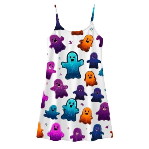 Ghost Sleep Robe Arlun Girl's Funny Gradient Color Ghost Print Nightgown Dress 2026 ...