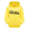 thumbnail image 1 of Arlun Girls Smile Long Sleeve Hoodies Cute Loose Letter Printed Heart Graphic Sweatshirts Tops Casual Baggy Comfortable Drawstring Pullover with Pocket Yellow 10-11Years, 1 of 4