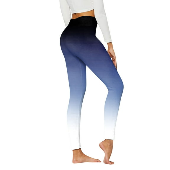 Arlun Gradient Colors Leggings for Women Tummy Control Stretchy Workout Leggings High Waisted Lifting Tight Active Pants Soft Comfy Slim Fit Gym Yoga Pants 2025 Dark Blue XL