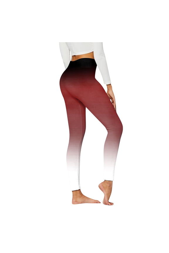 Gradient Colors Leggings for Women Tummy Control Stretchy Workout Leggings High Waisted Lifting Tight Active Pants Soft Comfy Slim Fit Gym Yoga Pants 2025 M