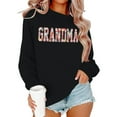 thumbnail image 1 of Arlun Grandma Sweatshirts for Women Grandma Letter Printed Floral Applique Graphic Grandmother Pullover Tops Long Sleeve Crewneck Relaxed Fit Hoodless Sweatshirt Black L, 1 of 3