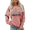 thumbnail image 1 of Arlun Growing Crewneck Sweatshirts for Women Funny Cute Graphic Printed Pregnancy Announcement Pullovers Pregnant Mama Long Sleeve Soft Comfortable New Mom Tops Pink XXL, 1 of 3