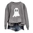 thumbnail image 1 of Arlun,Halloween Pumpkin Sweatshirts 2025 Fall Fashion Womens Plus Size Letter Printed Pullover Tops Loose Fit Comfy Crew Neck Long Sleeve Outwear Hoodless Tops Light Gray2 XXL, 1 of 3