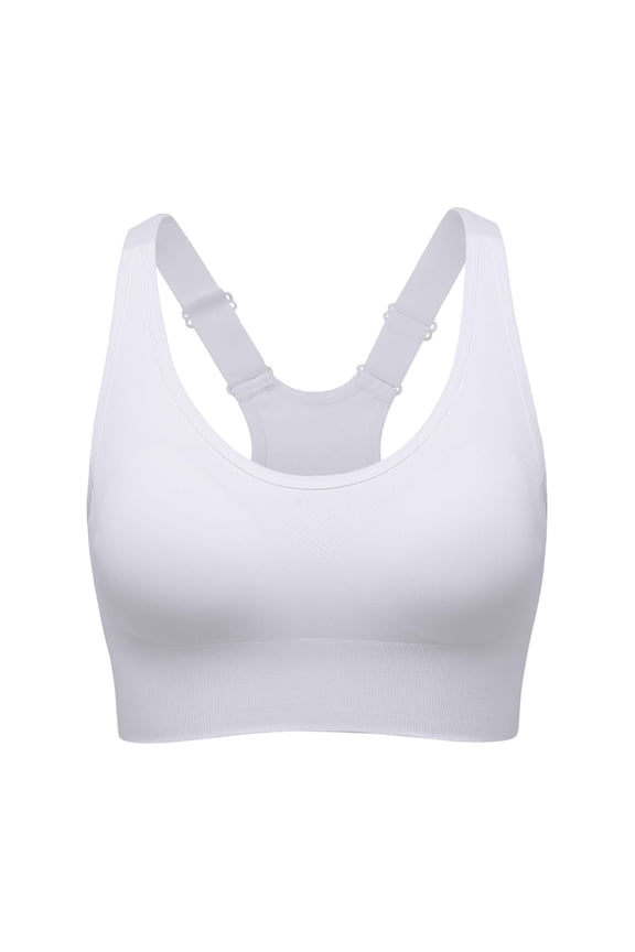 High Impact Sports Bras For Women Racerback Push Up Full Coverage Running Bras Workout Crop Tank Tops Longline Sports Bralettes White XL