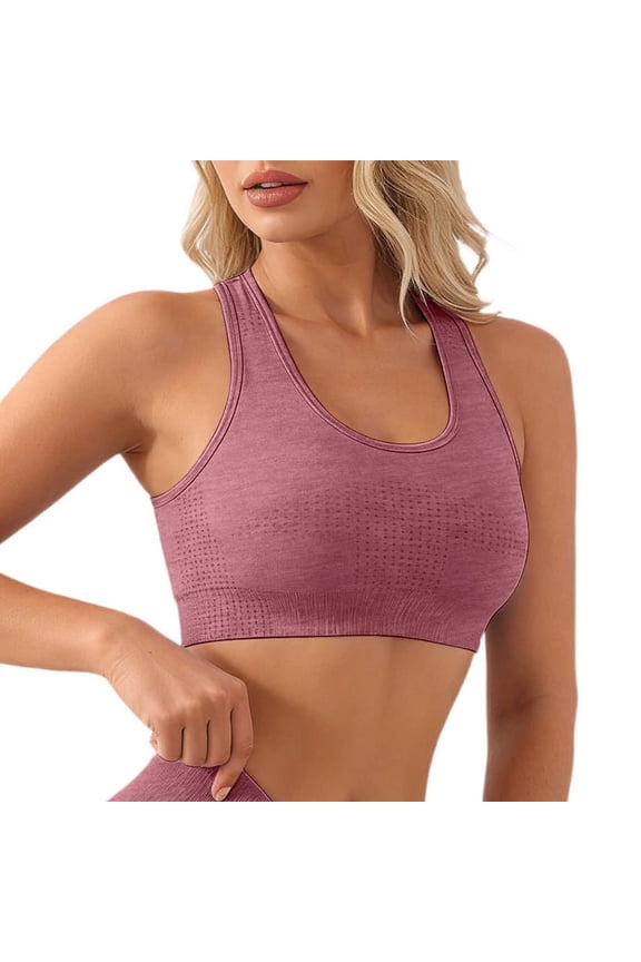 High Support Sports Bras for Women No Underwire Comfortable Breathable Racerback Yoga Workout Bra Removable Padding Thin for Running Training Red L