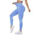 thumbnail image 1 of Arlun High Waist Stretch Tummy Lifting Yoga Pants for Women Fashion Marble Pattern Printed Sports Fitness Leggings Lightweight Breathable Workout Pant Blue S, 1 of 7