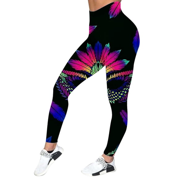 Arlun High Waisted Leggings for Women Lifting Stretchy Seamless Carnival Printed Leggings Lightweight Soft Tummy Control Workout Yoga Tights Holiday Outfits Hot Pink XL