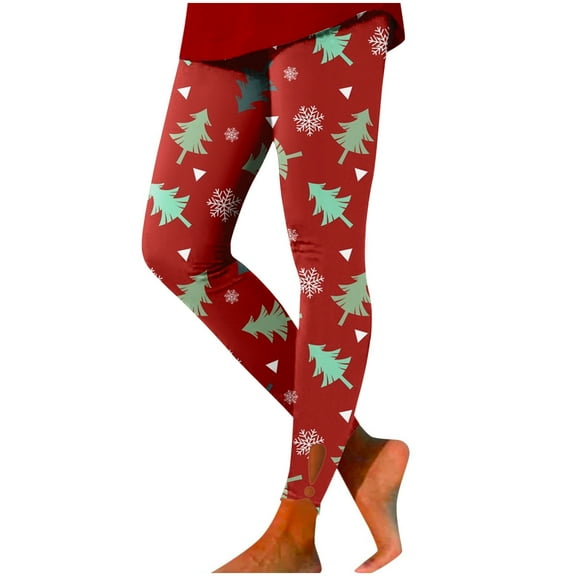 Arlun Holiday Themed Leggings for Women Christmas Printed Workout Pants with Moisture Control Soft Comfort Breathable Compression Leggings Red3 XL
