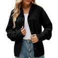 thumbnail image 1 of Arlun Hooded Cardigan Sweaters for Women Open Front Cable Knit Long Sleeve Cardigan Coats Button down Solid Color Loose Fit Fall Winter Clothes 2025 Black L, 1 of 5