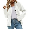 thumbnail image 1 of Arlun Hooded Cardigan Sweaters for Women Open Front Cable Knit Long Sleeve Cardigan Coats Button down Solid Color Loose Fit Fall Winter Clothes 2025 White XL, 1 of 5