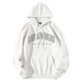 thumbnail image 1 of Arlun Hoodies Sweatshirts for Women Loose Comfy Letter Graphic Hooded Sweatshirts Relaxed Fit Long Sleeve Drop Shoulder Drawstring Soft Pullover Tops with Pocket White2 XL, 1 of 5