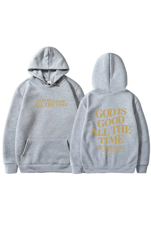 Hoodies for Women Trendy Letter Printed Loose Fit Comfort Jesus Loves You Hooded Sweatshirts Oversized Long Sleeve Soft Comfortable Christian Pullover Outfit with Pocket Grey XXXL