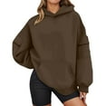 thumbnail image 1 of Arlun Hoodies for Women Trendy Oversized Solid Color Sweatshirts Fall Long Sleeve Pullover Y2K Tops Casual Baggy Workout Hooded Sweatshirts with Side Pockets Coffee L, 1 of 6