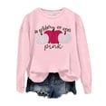 thumbnail image 1 of Arlun,In October We Wear Pink Sweatshirts for Women Halloween Funny Ghost Graphic Pullover Sweatshirts Cancer Awareness Loose Long Sleeve Round Neck Tops Light Pink3 L, 1 of 4