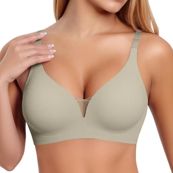 Arlun,Jelly Bras for Women Wireless Seamless Smoothing Push-Up Bra for Small to Large Wire-Free Soft Support Comfort Breathable Lightweight Thin Bralettes Green XL