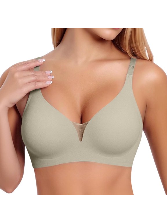 ,Jelly Bras for Women Wireless Seamless Smoothing Push-Up Bra for Small to Large Wire-Free Soft Support Comfort Breathable Lightweight Thin Bralettes Green S